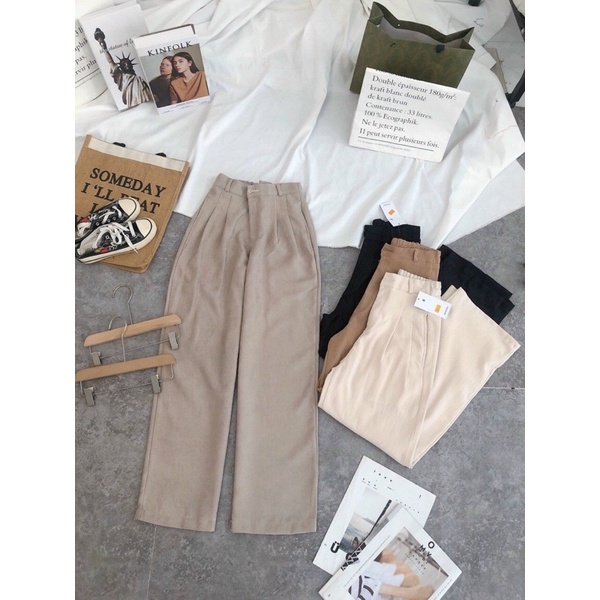 [3 SIZE 45-60KG TÙY CHIỀU CAO] QUẦN NHUNG LƯNG TÂY ỐNG SUÔNG HÀN QUỐC HOT TREND NỮ THỜI TRANG ĐI CHƠI, ĐI LÀM