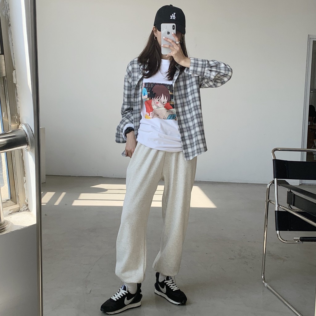 Áo Sơ Mi Nữ Dài Tay Form Rộng Retro Sơ Mi Nữ Sọc Caro tay dài thời trang cá tính