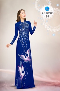 Vải áo dài in hình con hạc