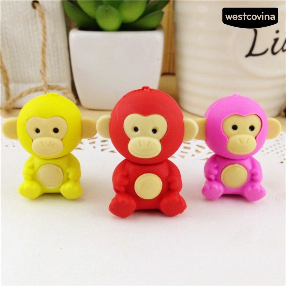 [Hot]✍3 Gôm Tẩy Hình Chú Khỉ Dễ Thương