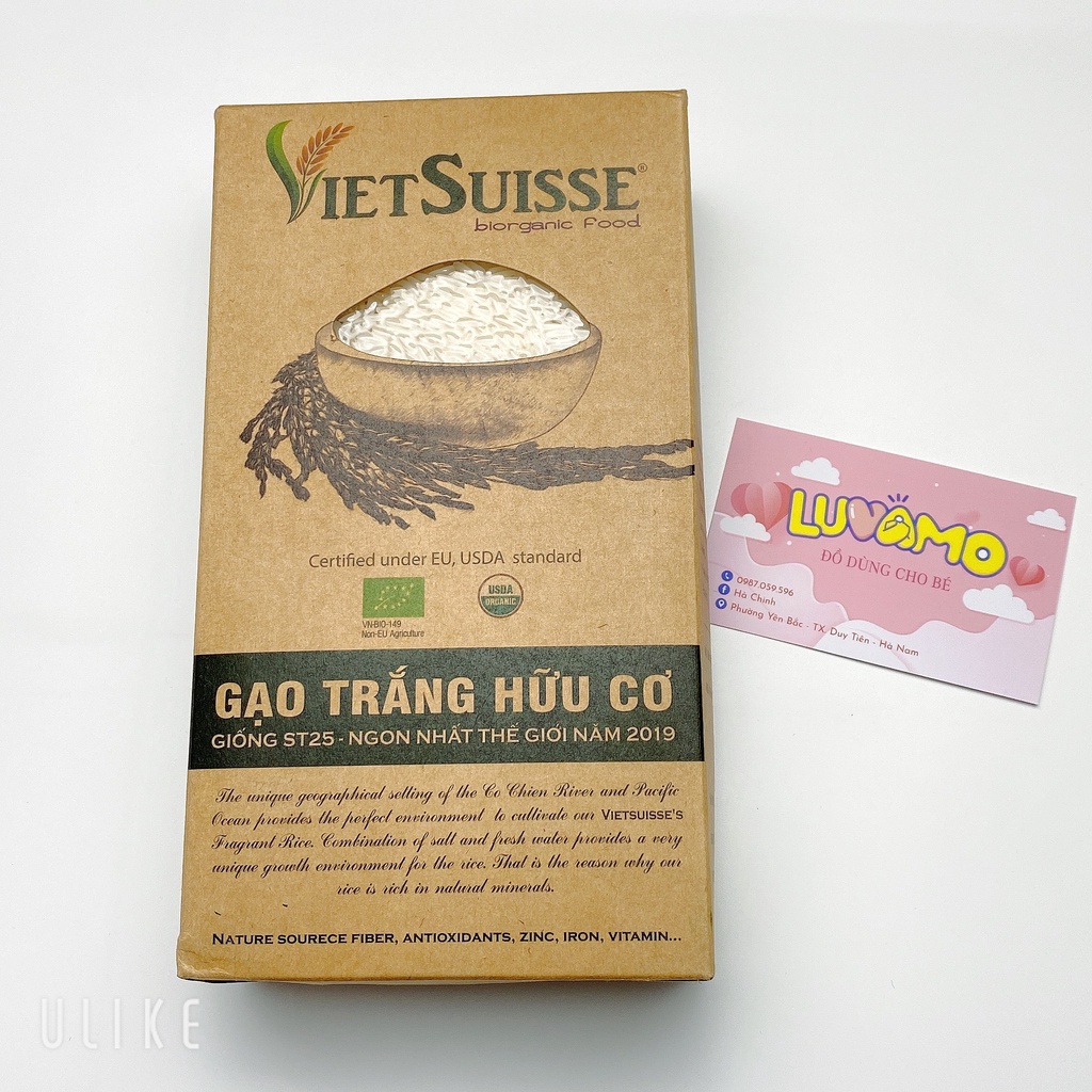 Gạo hữu cơ 1kg nấu cháo ăn dặm cho bé ST25 GV30