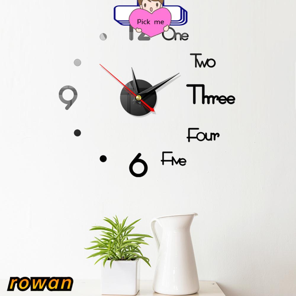 ROW Modern Style DIY Bedroom Home Decoration Living Room 3D Wall Clock