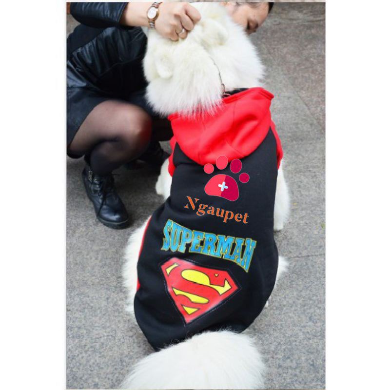Áo cho chó lớn husky, golden, Alaska, Samoyed - Quần áo cho chó thú cưng in hình Siêu nhân SUPERMAN full size S đến 7XL