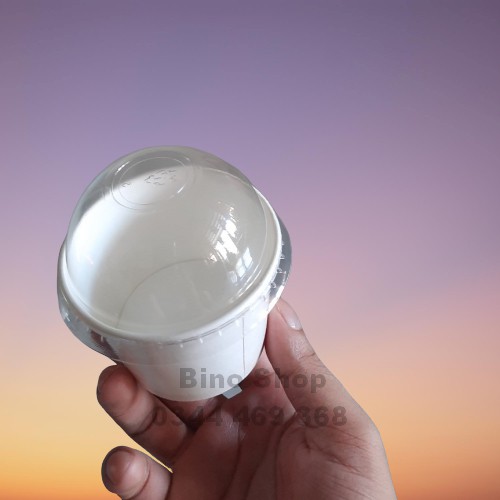 Cốc Kem Giấy Kèm Nắp 200ml - 20 Cái