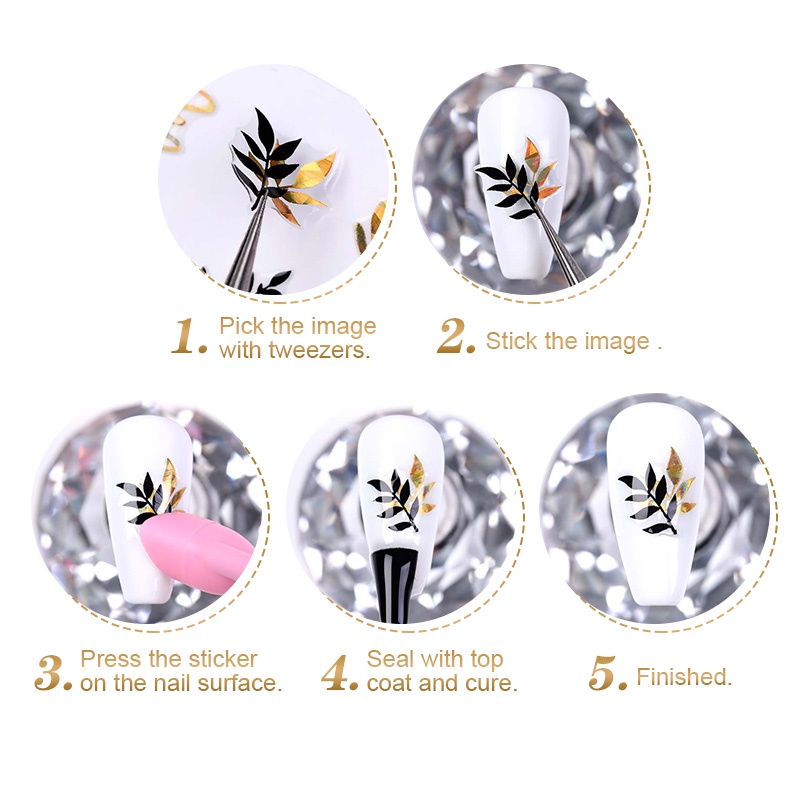 Miếng dán trang trí móng tay UR SUGAR họa tiết 3D xinh xắn