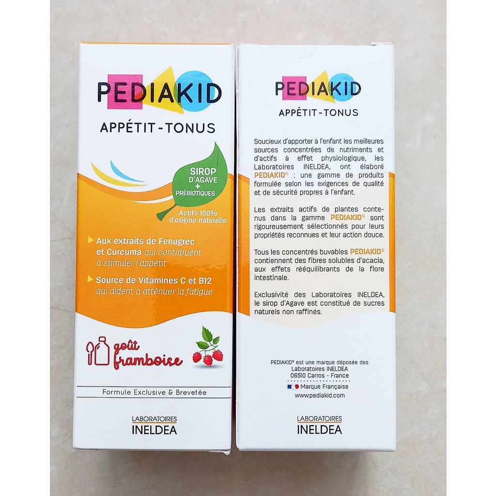 Siro ăn ngon Pediakid Appétit - Tonus chai 125ml (Pháp). Giúp trẻ ăn ngon, tăng hấp thu, tăng cân cho bé từ 6 tháng tuổi