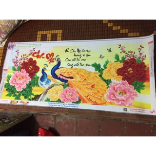 Tranh đính đá thành phẩm (110x50cm) kèm ảnh thật cận cảnh