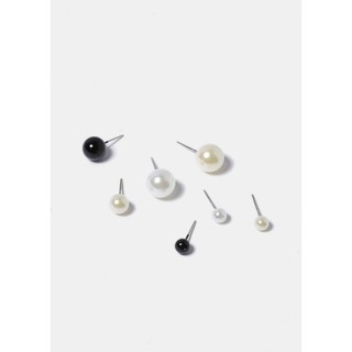 SET 15 ĐÔI BÔNG TAI SHOP MISS A 15 Pair Pearl & Black Studs