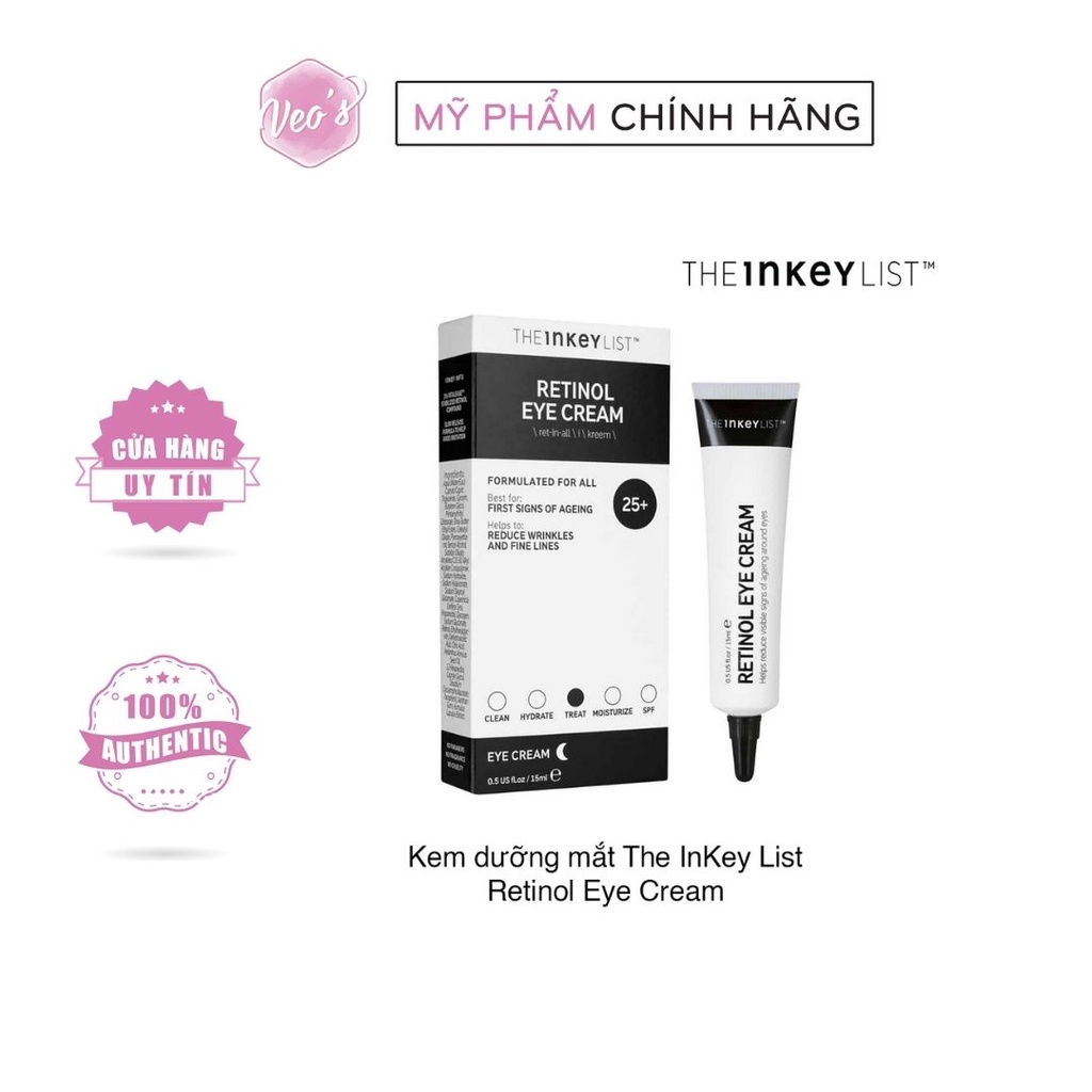 Kem mắt chống lão hóa The Inkey List Retinol Eye Cream 15ml