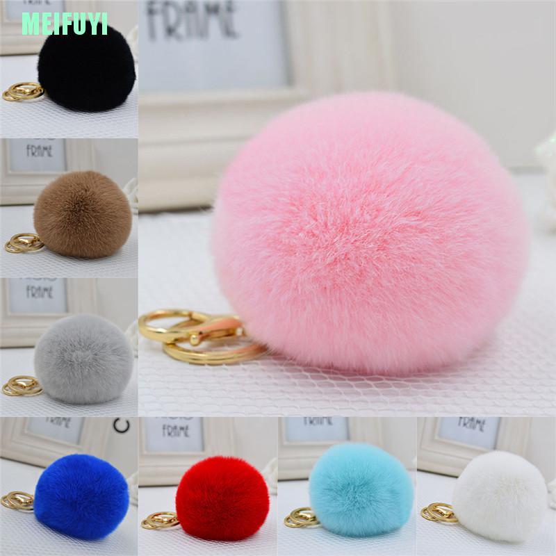 Móc khóa cục bông nhiều màu sắc đáng yêu