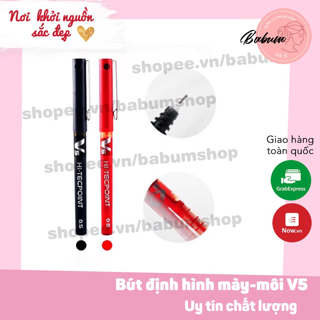 Bút định hình mày môi V5, bút định hình không trôi dùng định hình khuôn lông mày, khuôn môi khi phun xăm