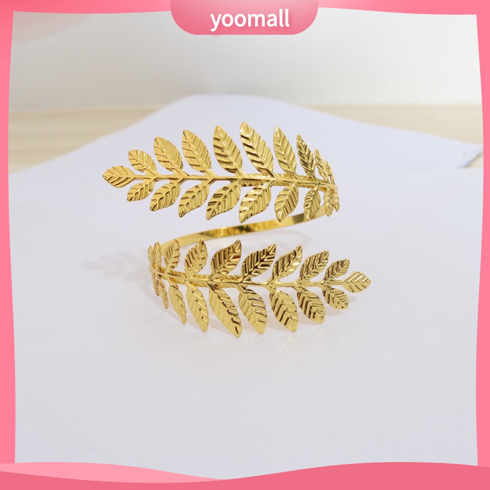 Vòng Đeo Cánh Tay Hở Bằng Kim Loại Hình Chiếc Lá Thời Trang Cho Nữ