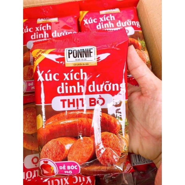 Xúc Xích Dinh Dưỡng Thịt Heo/Bò Ponnie (35gr x 5 Cây)