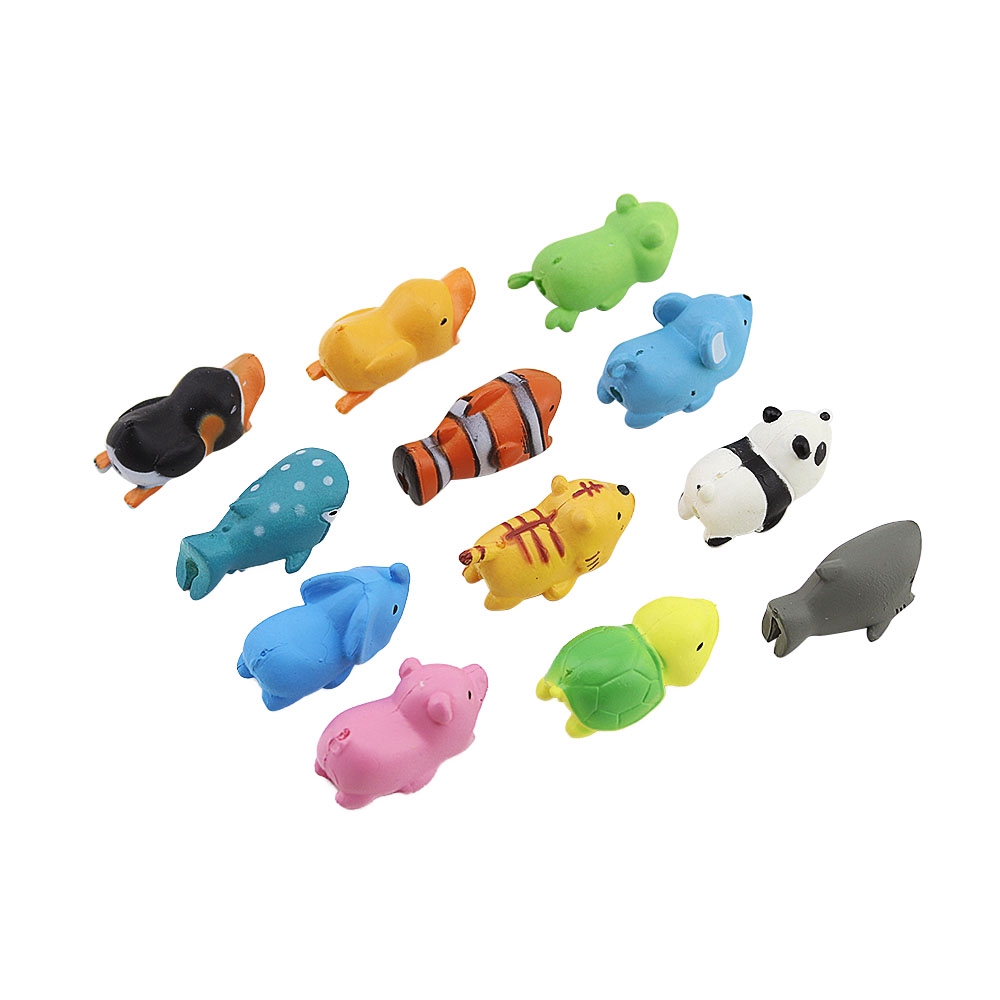 Set 12 Phụ Kiện Bảo Vệ Dây Cáp Hình Thú Dễ Thương