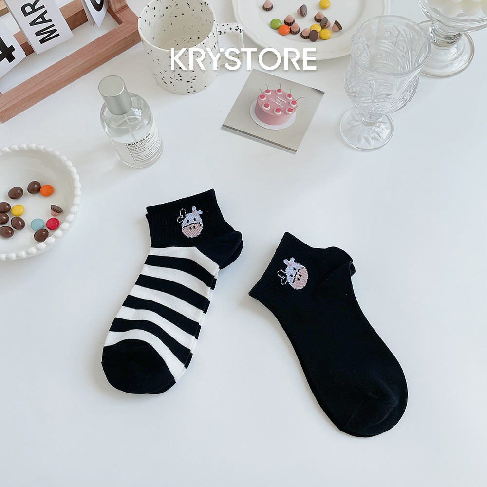 Tất bò sữa ngắn cổ chất đẹp hình cute dễ thương phong cách Hàn Quốc NC19