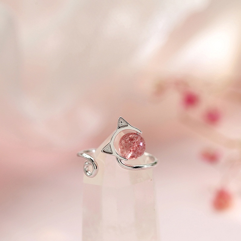 Nhẫn nữ dễ thương Nhật Bản và Hàn Quốc nhẫn nữ pha lê mở