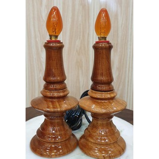 ĐÈN THỜ NẾN GỖ TRÀM ĐỎ ĐỂ BÀN ( MỘT ĐÔI)