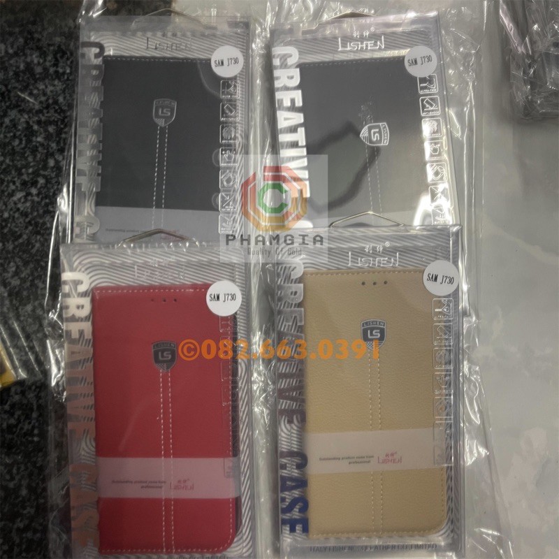 Bao da Samsung J7 pro ( J730 ) màu đen hiệu Lishen chất da siêu đẹp siêu mịn