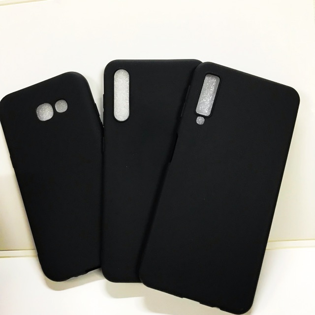 Ốp điện thoại TPU đen cho Samsung A5 A520 A750 A20 A21 A30 A10 A50 A71 A51 A41 A40 A20E J2 J5 J7 prime A6 NOTE 5 8 9