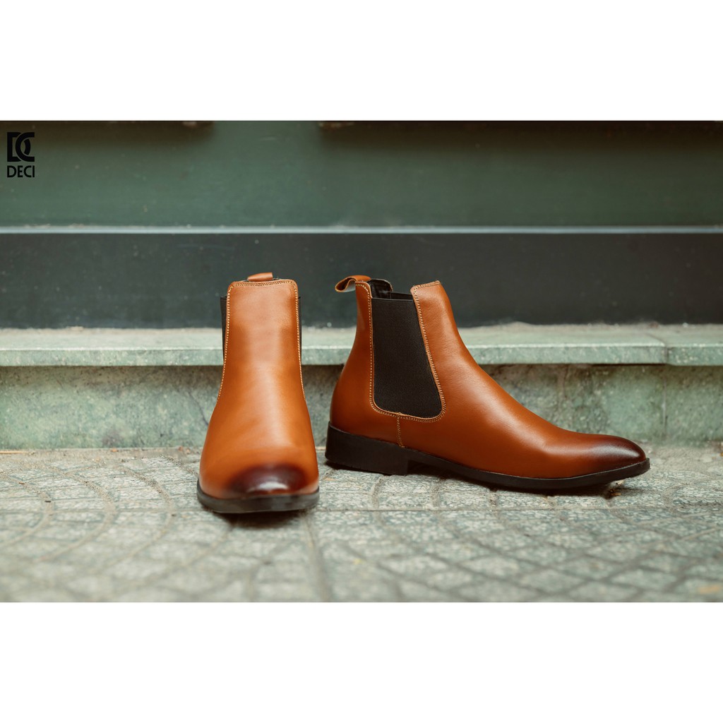 Giày chelsea boot màu nâu DECI da bò 100%.