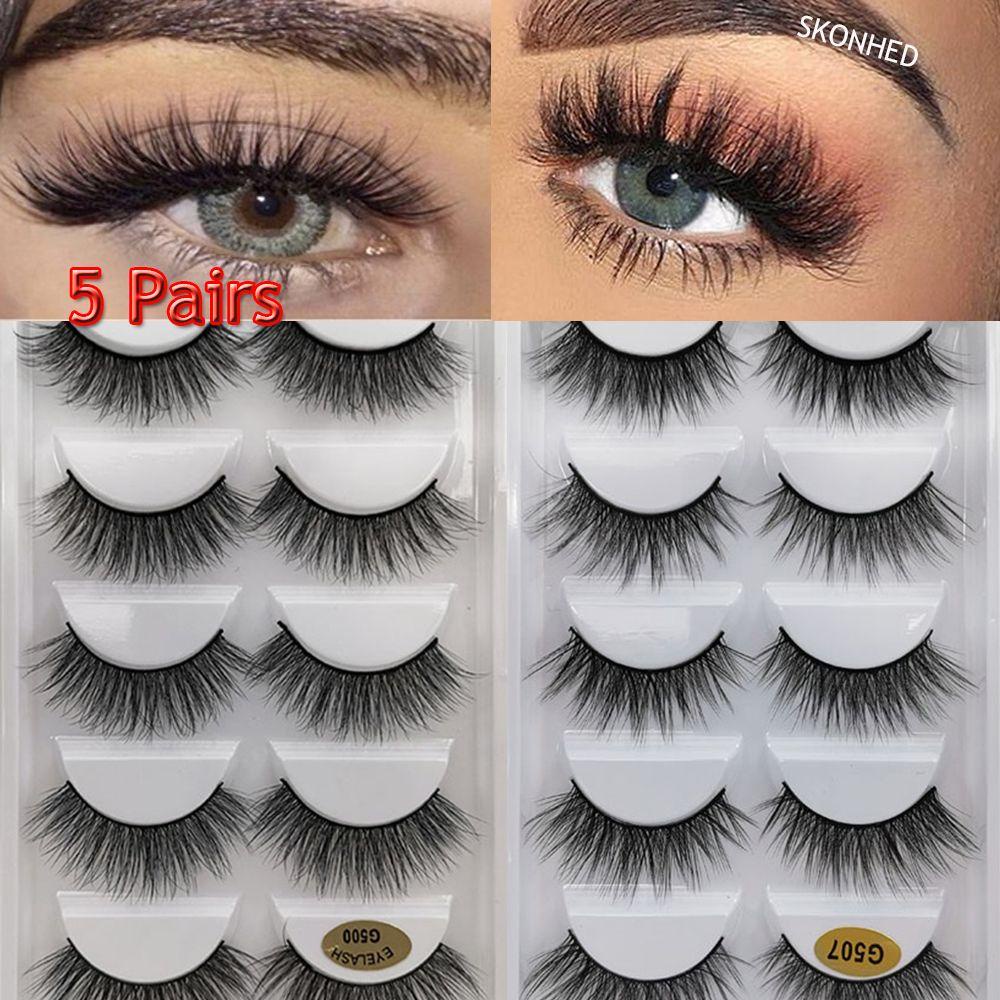 Bộ 5 Cặp Lông Mi Giả SKONHED Nhiều Kiểu Dáng Hợp Thời Trang Dành Cho Nữ