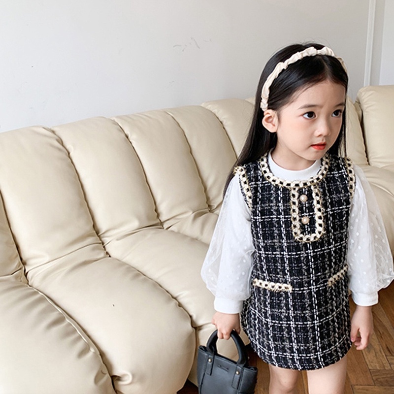 Áo Sơ Mi Kẻ Ô Ngọc Trai Thời Trang Cho Bé Gái Akkku