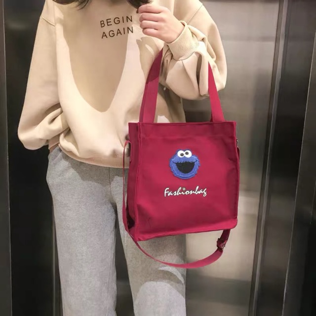 Túi xách tote vải đeo chéo FASHIONBAG