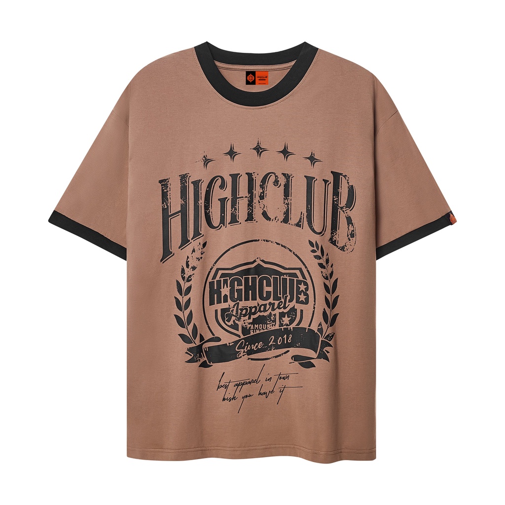 Áo Thun BADGE Tay Lỡ Unisex Nam/Nữ Kem/Đen/Nâu/Xanh Lá/Trắng/Đỏ Cổ Tròn - HIGHCLUB Brand Chính Hãng | BigBuy360 - bigbuy360.vn