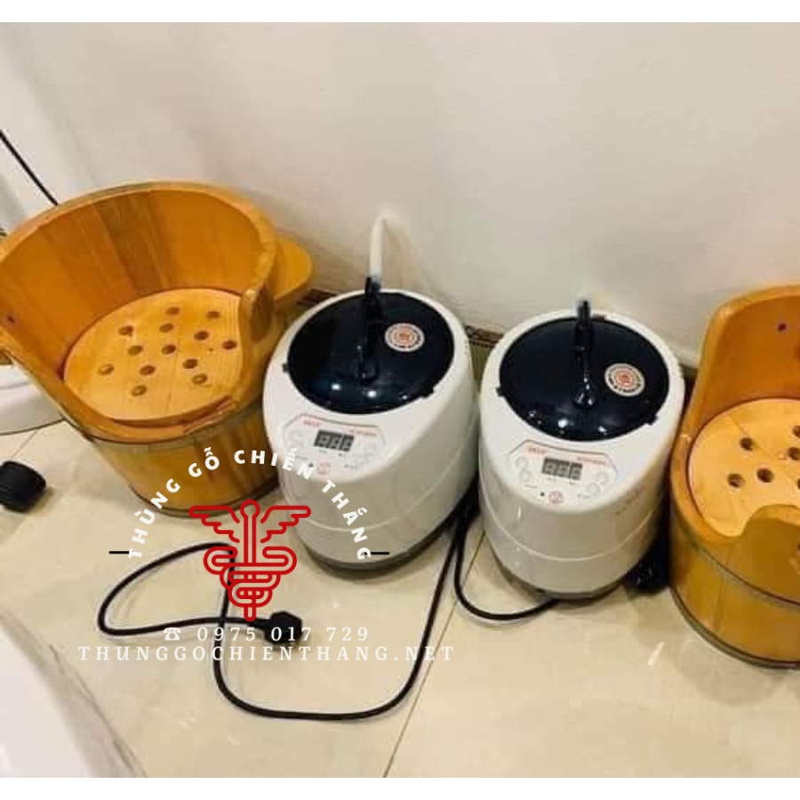Thùng xông đầu dưỡng sinh ⚡ XẢ HÀNG ⚡ bồn xông đầu gỗ thông thiết kế nhỏ gọn cao cấp