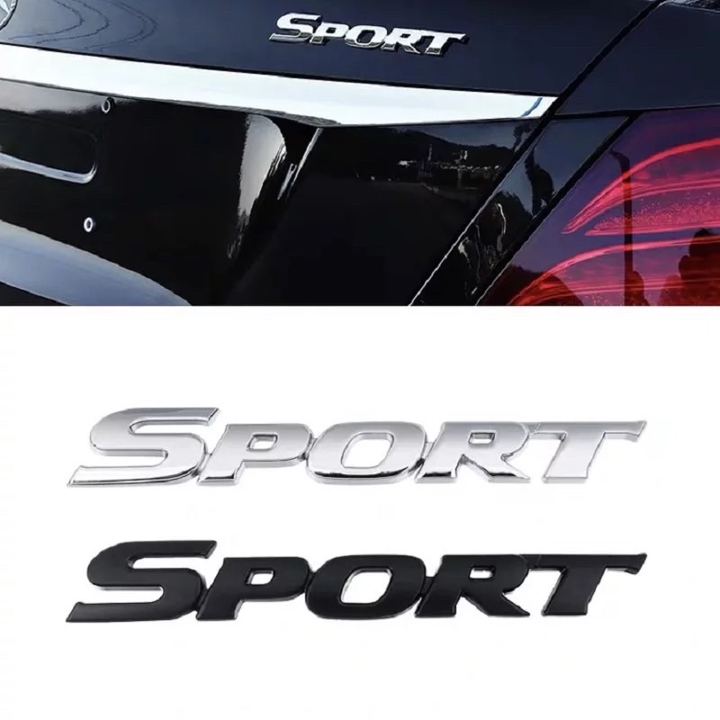 Tem chữ sport kim loại dán xe ô tô