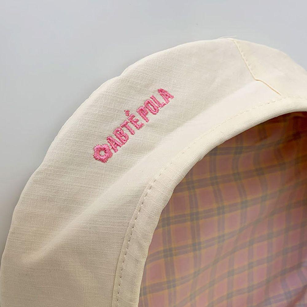 TWINKLE Mũ Beret Hai Mặt Bằng Polyester Màu Trơn Họa Tiết Sọc Caro Thời Trang Hàn Quốc