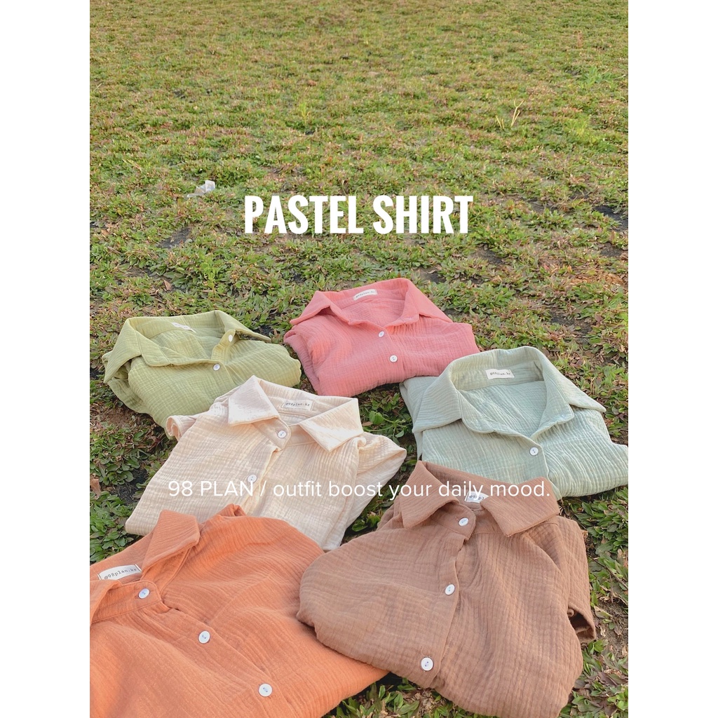 ( PASTEL SHIRT ) Áo Sơ Mi Màu Pastel Chuẩn Hàn Siêu Hot Mùa Hè 2021