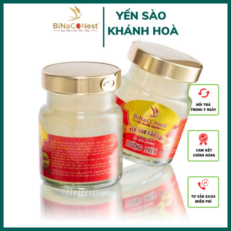 Yến sào Khánh Hòa Binaconest - Set 100 hũ Tổ Yến chưng sẵn đường phèn
