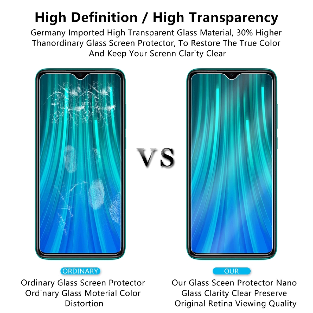 Kính cường lực 2.5D 9H bảo vệ màn hình cho Xiaomi Redmi Note 8 Pro