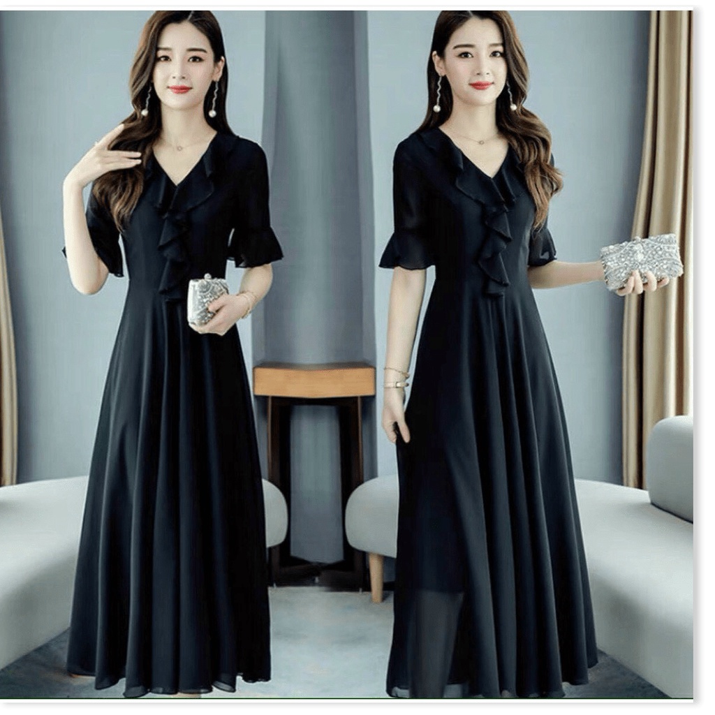 ĐẦM DỰ TIỆC VOAN Ý SANG TRỌNG , TÔN DÁNG , CHE KHUYẾT ĐIỂM , DÀNH CHO CÁC QUÝ CÔ / SP CÓ ĐỦ SIZE KME FASHION