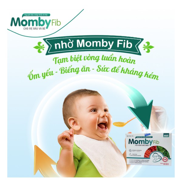 Cốm Vi Sinh Mombyfib - Momby Fib Xanh Cho Mẹ & Bé Đánh Bay Táo Bón