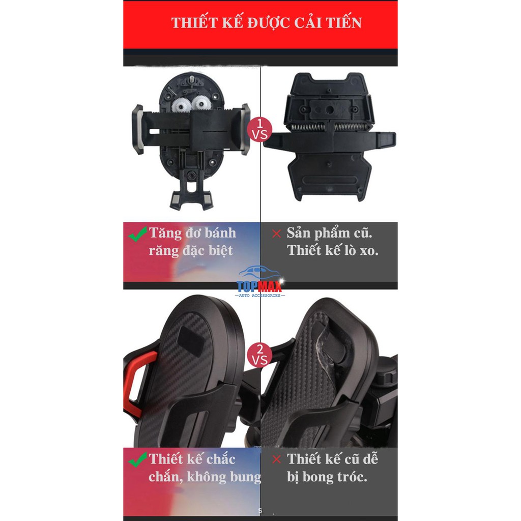 Giá đỡ kẹp điện thoại trên xe hơi, ô tô điều chỉnh 360 độ loại siêu chắc chắn | BigBuy360 - bigbuy360.vn