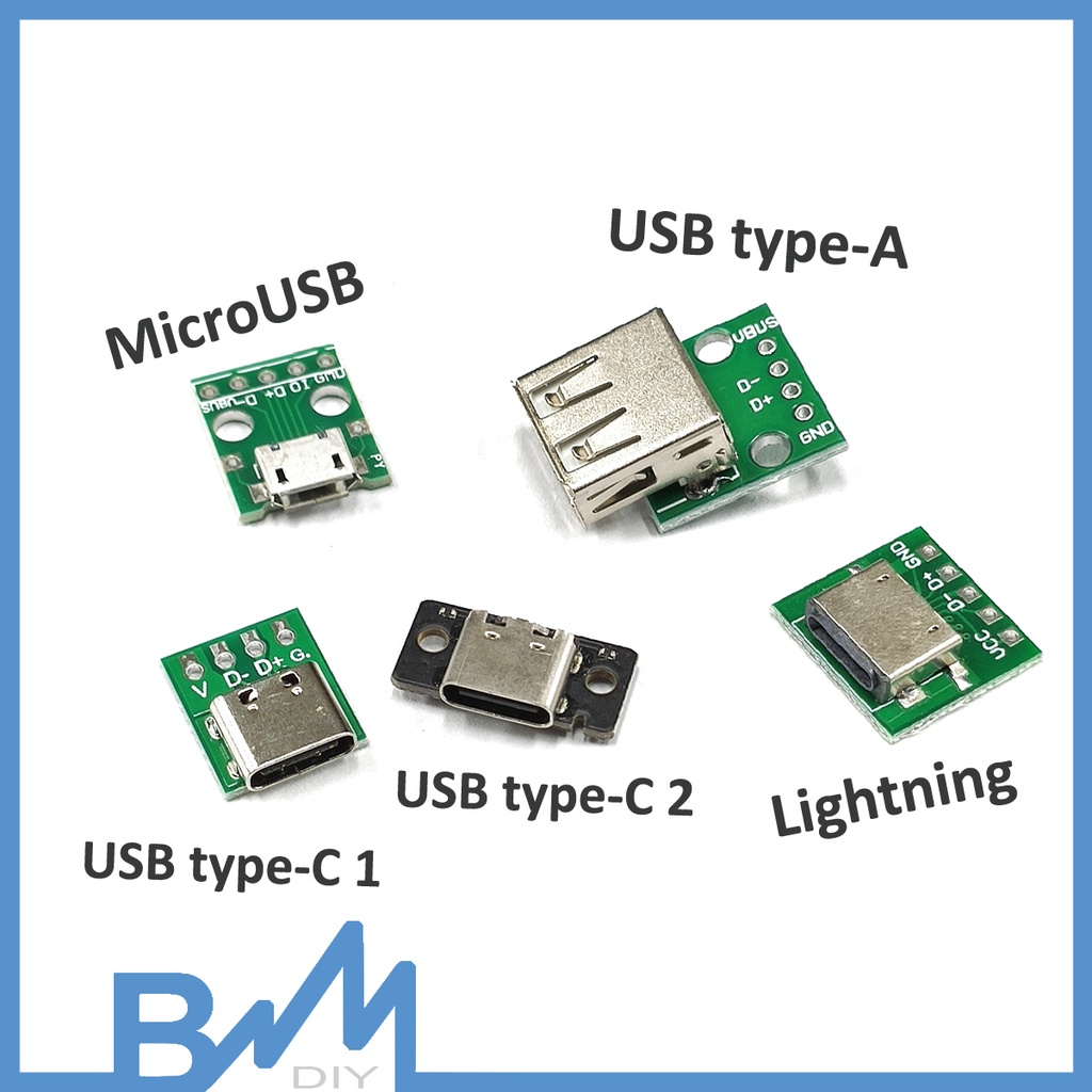 Module cổng micro USB - USB Type-C - Lightning DIY