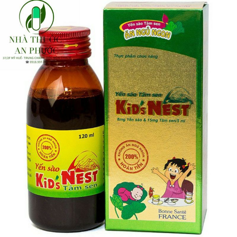 Yến Sào Tâm Sen Kid's Nest ⚡ CAM KẾT CHẤT LƯỢNG ⚡Giúp bé ăn ngon, ngủ ngon hiệu quả Chai 120ml