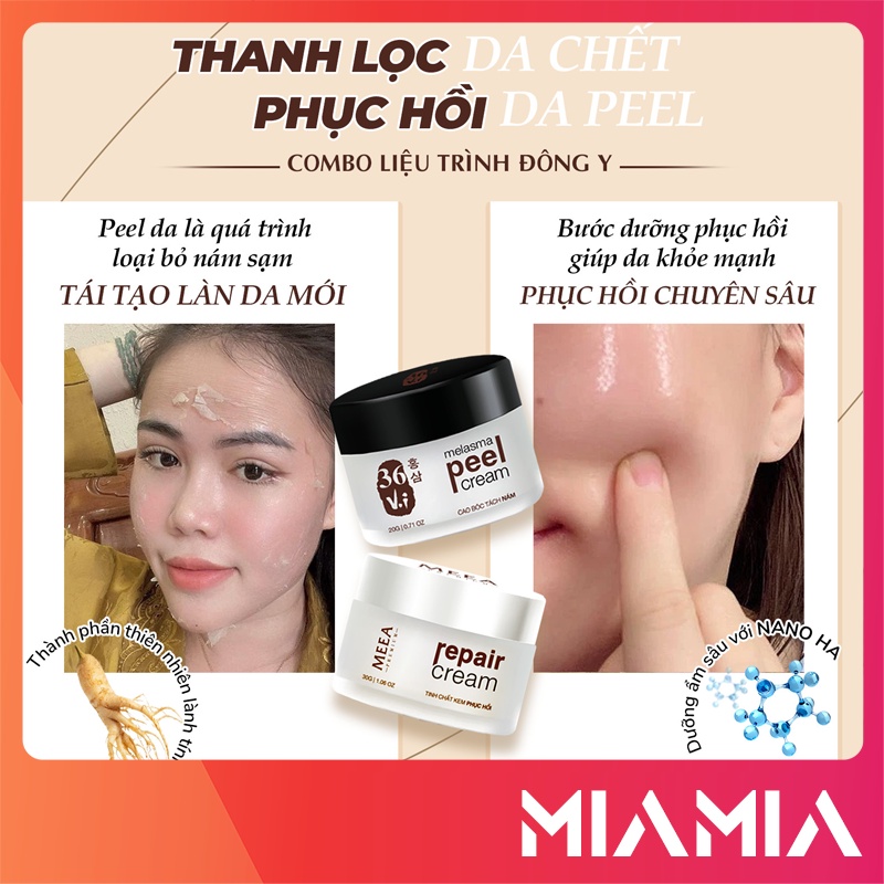 Combo Peel Da Tảo Sâm 36 Vị + Kem Face Phục Hồi Da HA MeeA Organic