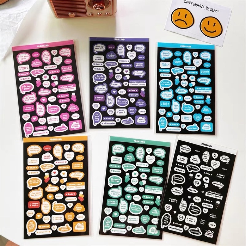 Sticker Chữ Màu Pastel Decor Sổ, Toploader Dễ Thương