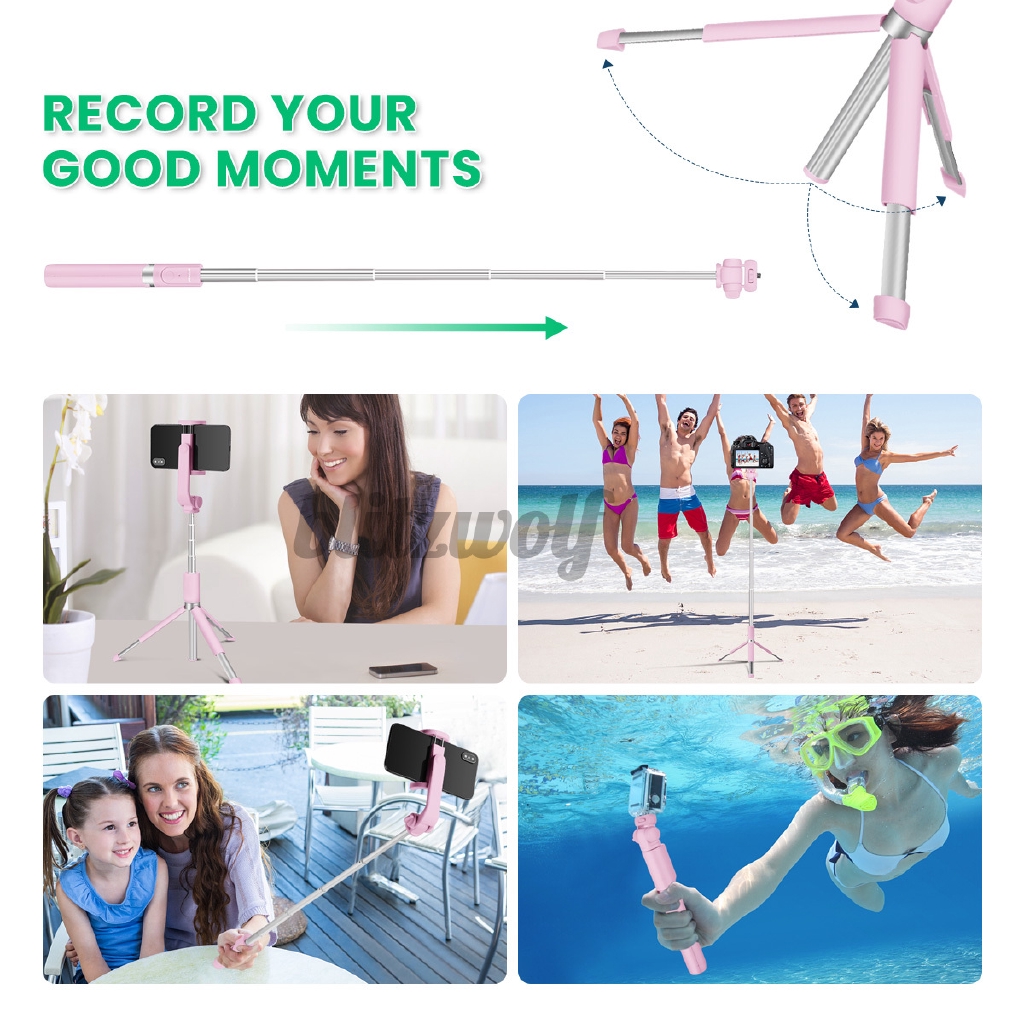 Gậy Chụp Ảnh Selfie Bltzwolf Bw-Bs5 4 Trong 1 Kết Nối Bluetooth 810mm Có Nút Bấm Từ Xa | BigBuy360 - bigbuy360.vn