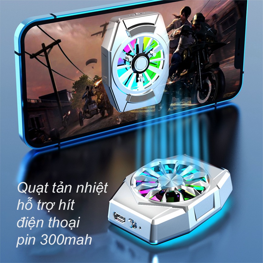 Quạt tản nhiệt khí cho điện thoại kèm pin dự phòng X11 , hỗ trợ hít điện thoại giúp tản nhiệt mát khi chơi game