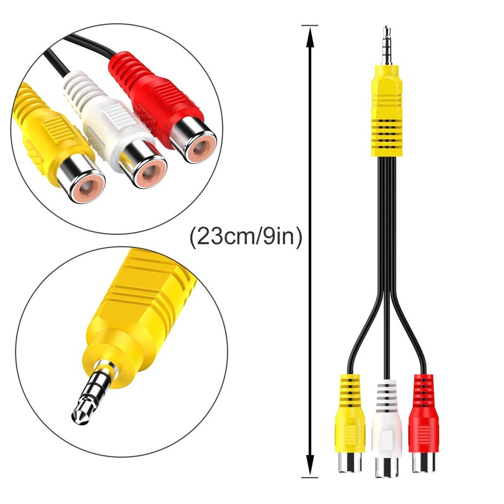 Dây Cáp Chuyển Đầu Jack 3.5 Đực Ra 3 Đầu RCA Cái Hoa Sen -DC4722