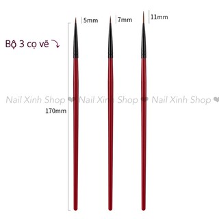 Set 3 cọ vẽ nail cho dân làm móng nghệ thuật