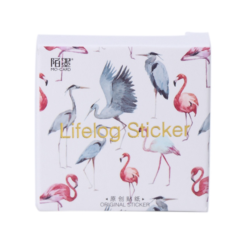 Set 45 Sticker Giấy Dán Trang Trí Album Hình Chim Hồng Hạc