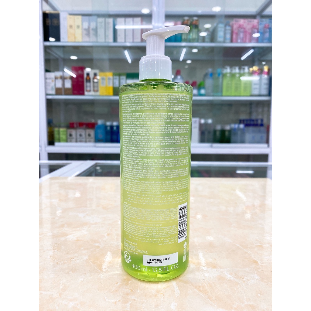 Gel Rửa Mặt SVR Không Chứa Xà Phòng Cho Da Dầu 400ml Sebiaclear Gel Moussant