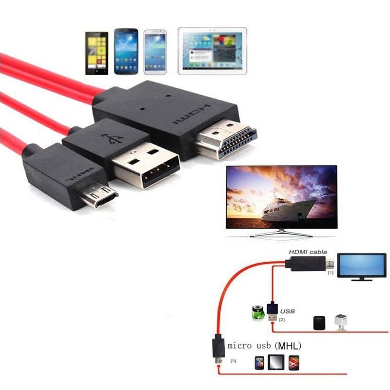 Cáp chuyển đổi MHL Micro USB sang HDMI 1080P HD TV cho Samsung Galaxy S5 S4 Note3