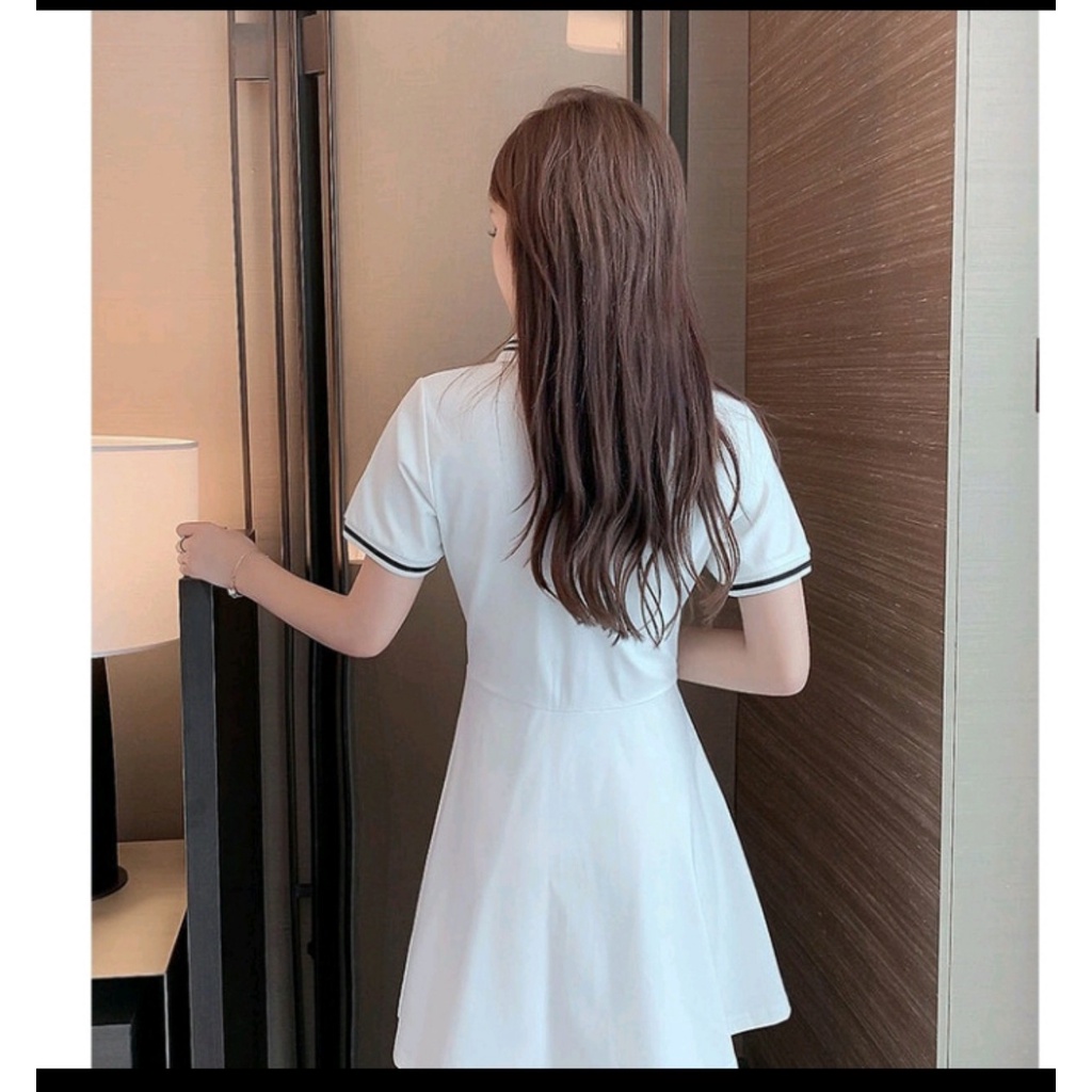 Váy POLO Dáng Xòe, Thêu Chữ RT trước Ngực. Cổ Bẻ, Tay Aó Phối Viền Trẻ Trung. | BigBuy360 - bigbuy360.vn