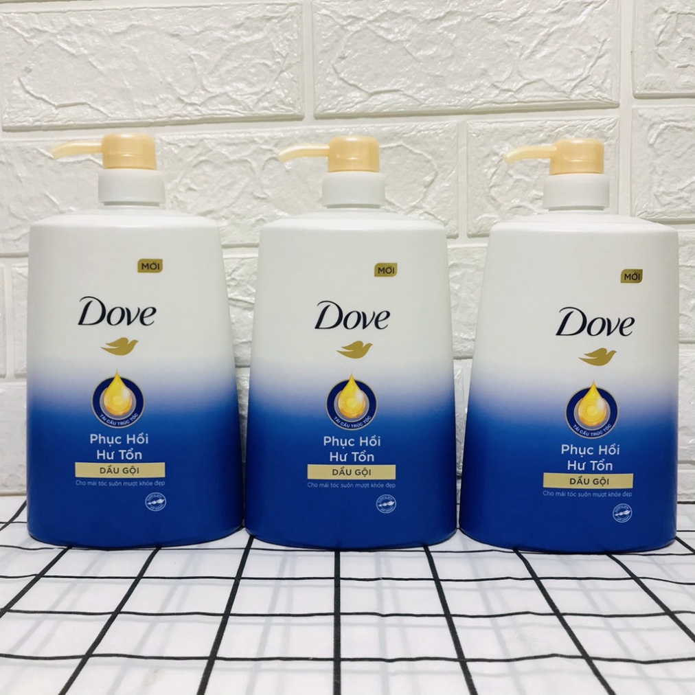 Dầu gội phục hồi tóc Dove Phục Hồi Hư Tổn Công nghệ độc quyền Định Vị Hư Tổn Chính Xác cho tóc suôn mượt, khỏe đẹp 880g